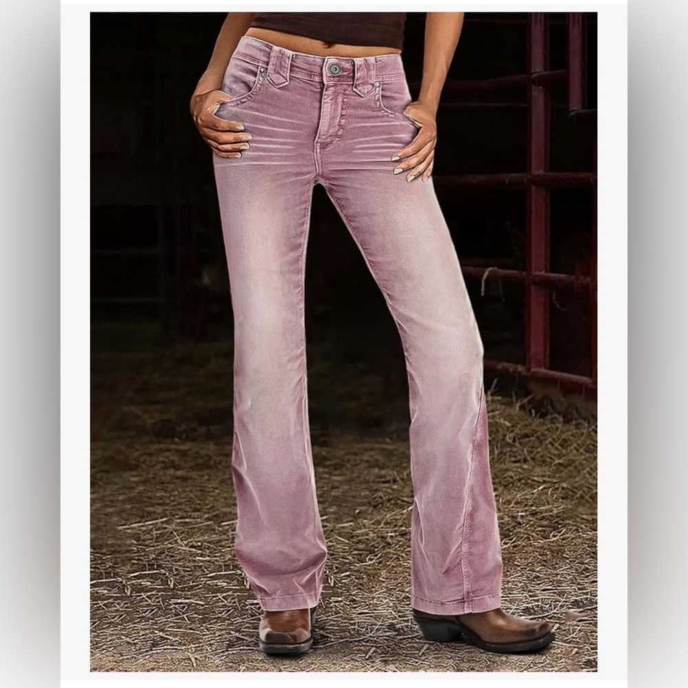 Flamingals Bootcut Butt Lifting Jeans in Plum